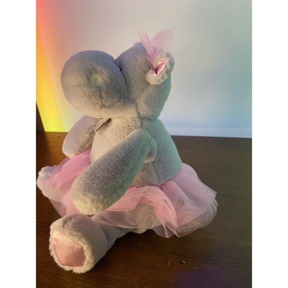 Histoire D’ours Gray Tutu Ballerina Hippo Plush Stuffed Animal Plush Toy 9” Tall - Picture 3 of 8